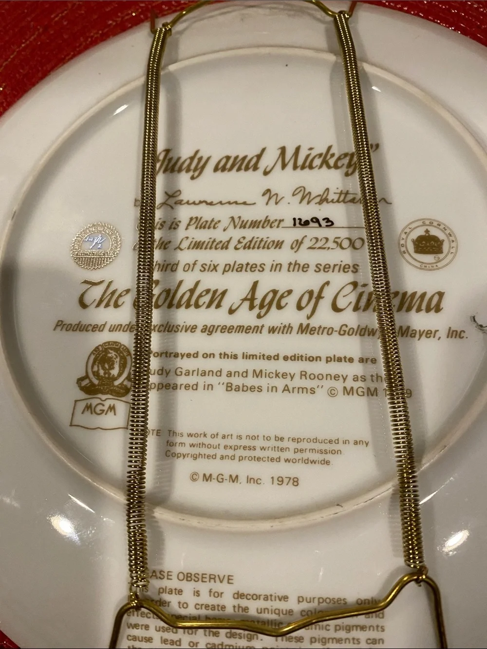 Vintage Judy and Mickey collectors plate